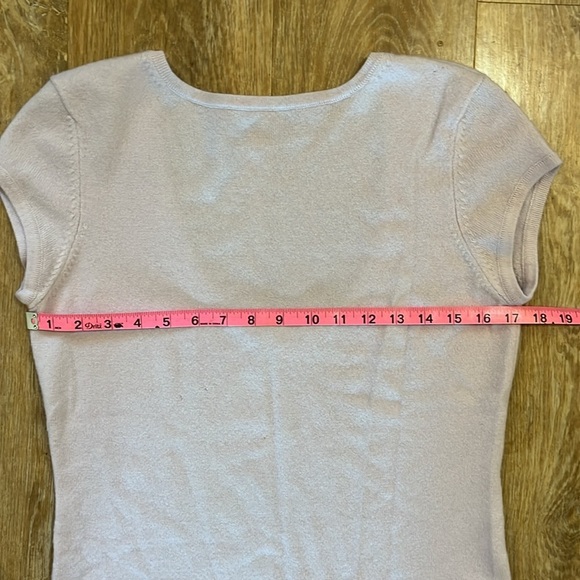 Michael Kors 100% Cashmere Short Sleeve Sweater Large L Lavender Violet EUC Top - Picture 6 of 14